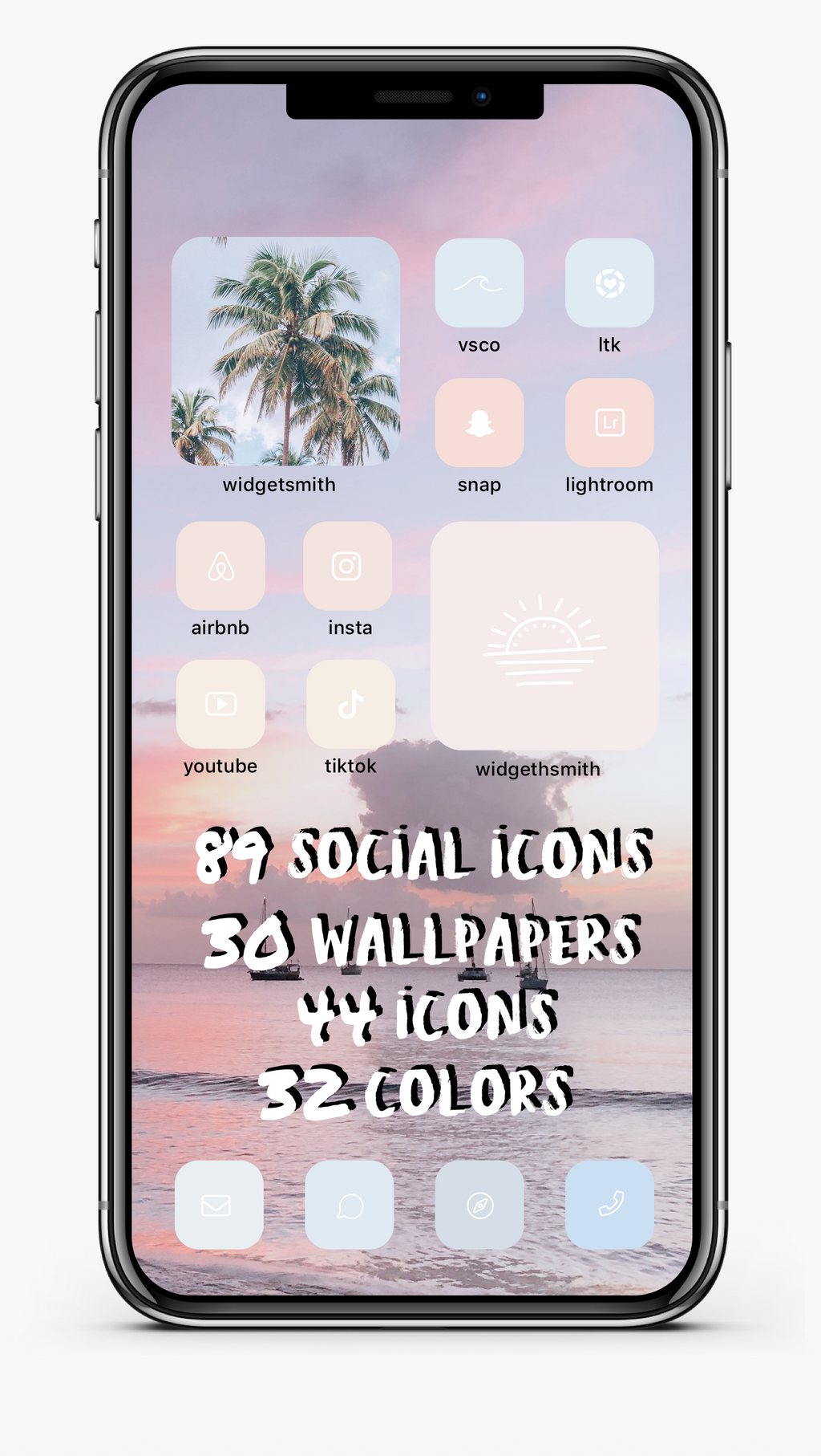 Beachy Pastel iOS14 Ultimate Aesthetic Kit